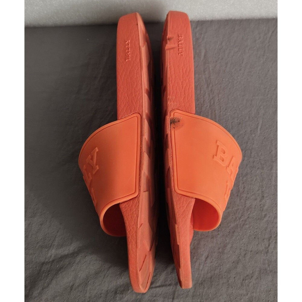 Bally 1851 Orange Rubber Sandal Slides Slippers Size 9 Neon Pool Beach Dopamine - Picture 5 of 15